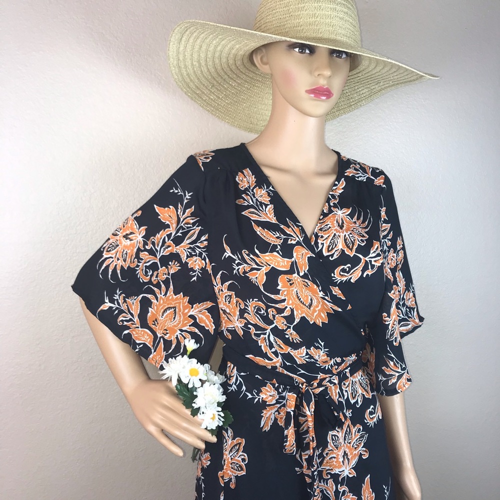 Cupshe Floral Wrap Kimono Cover Up Bad Moon Dress - Picture 4 of 8